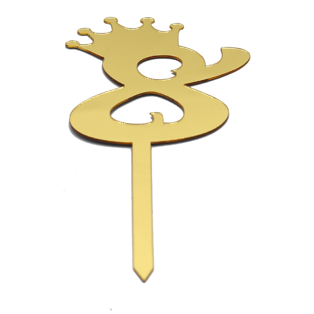 Number Cake Topper Golden (Eight)