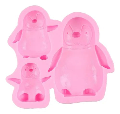 Penguin Silicone Fondant Mold 3 Cavity