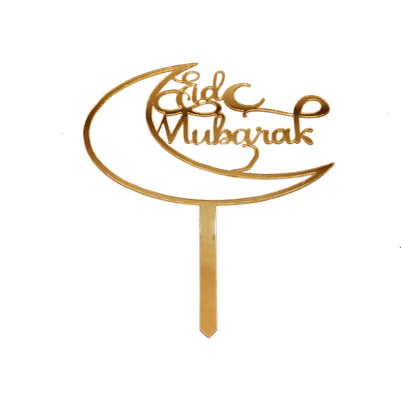 Eid Mubarak Cake Topper with Half Moon