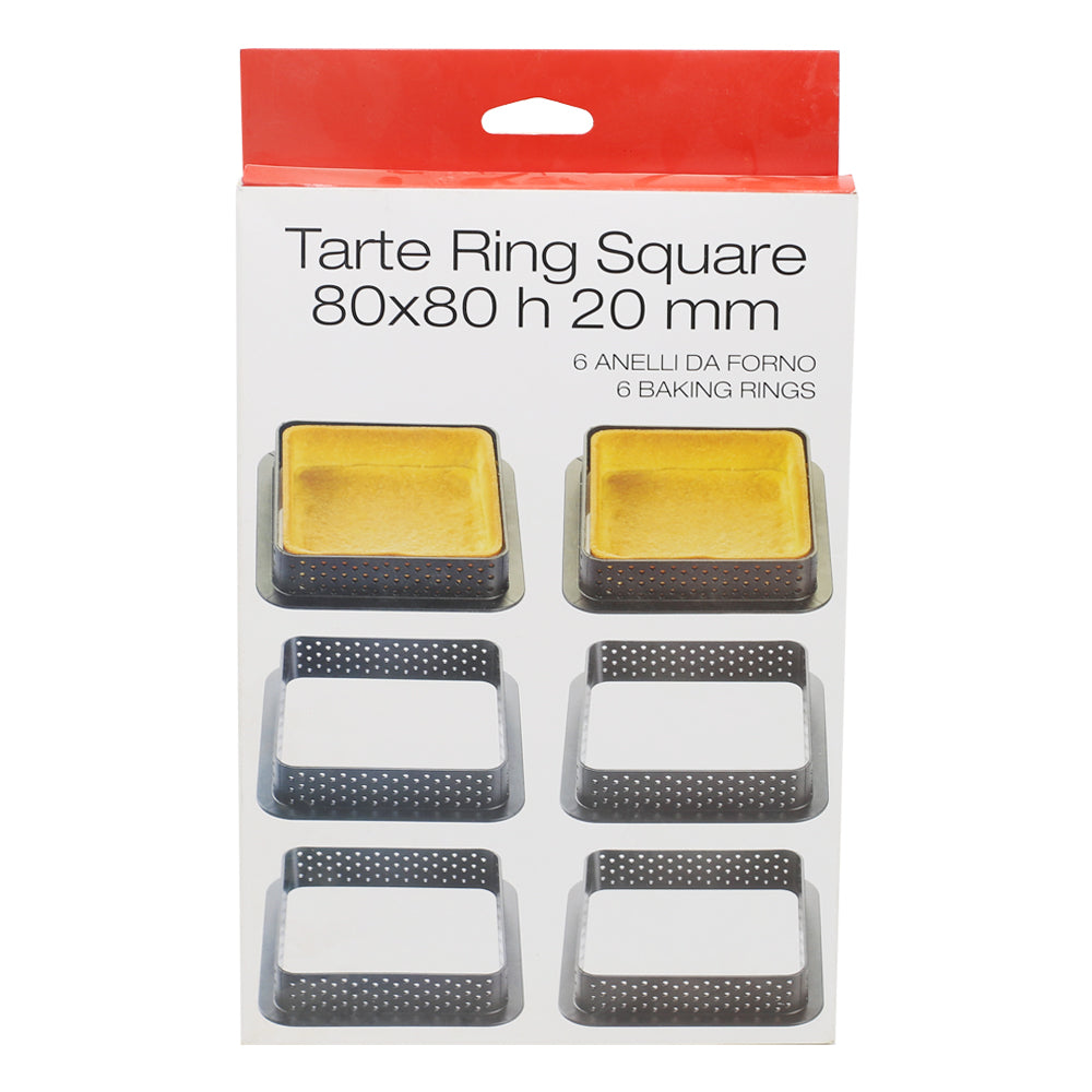 Square Tart Ringt 6pcs Set Plastic