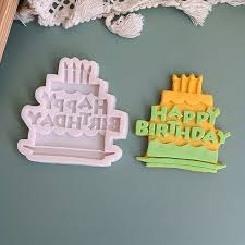 Happy Birthday Cake Silicone Fondant Mold