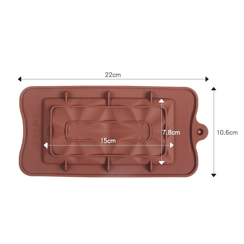 2 Flower Design Silicone Chocolate Bar Mold