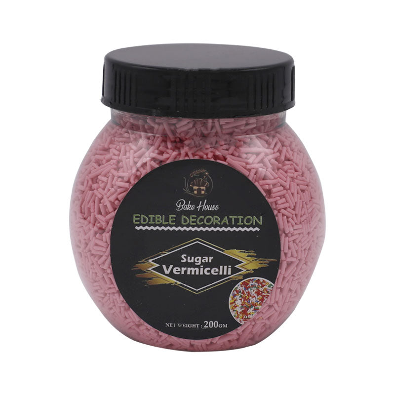 Edible Cake Decorating Vermicelli 200g Pack - Pink