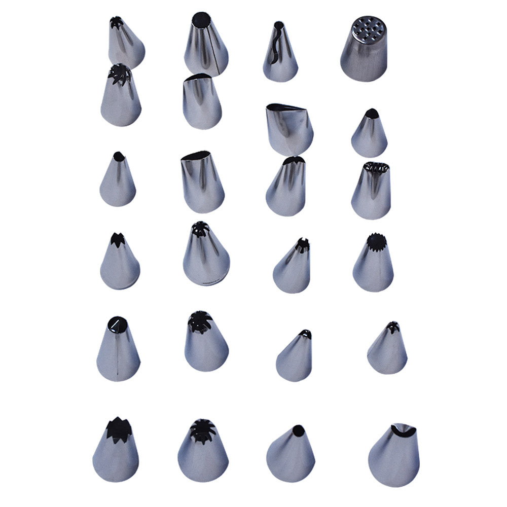 24Pcs Icing Nozzle Set Stainless Steel With Plastic Box