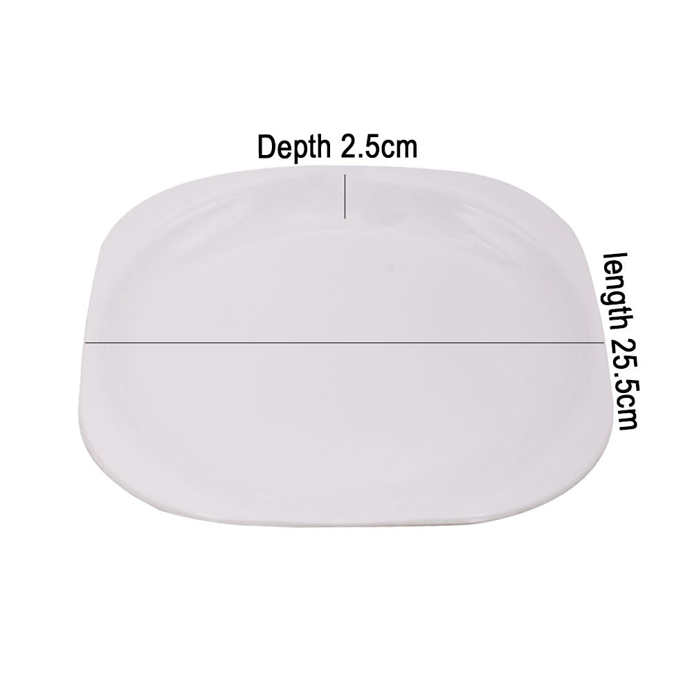 Square Melamine Dinner Plate White Large