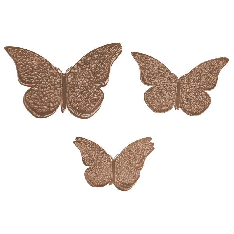 3D Golden Color Butterflies For Decoration 12 Pcs Pack