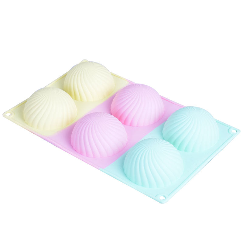 Hemisphere Swirl Dome Mousse Dessert Silicone Mold 6 Cavity