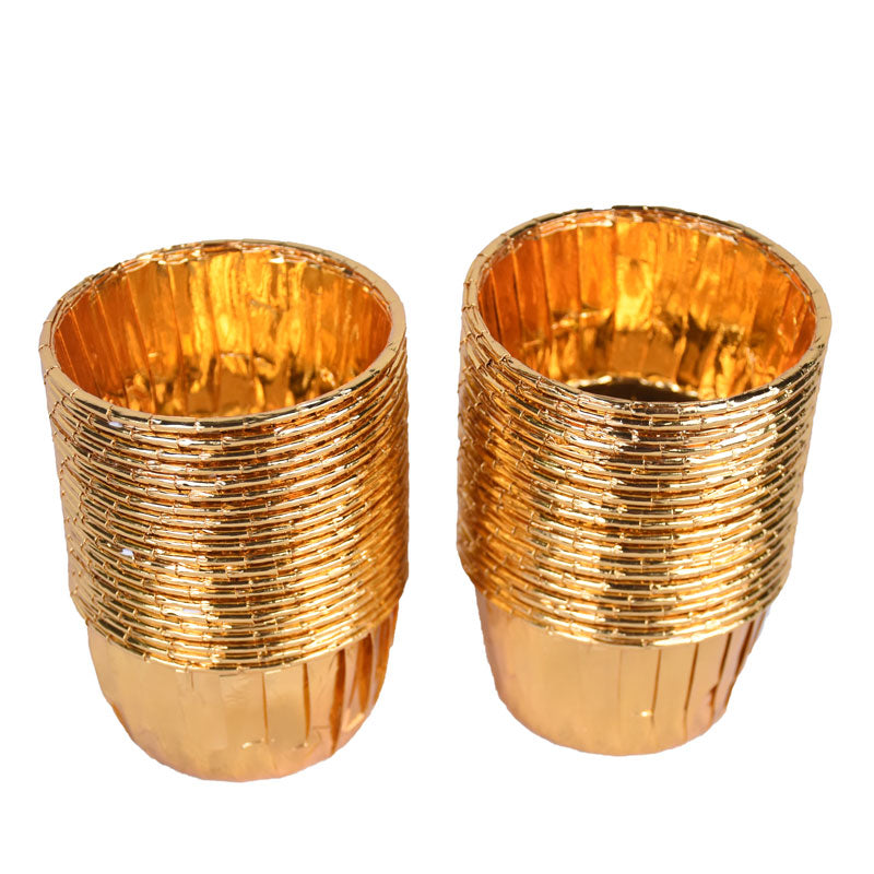 Golden 50 Pcs Metallic Foil Paper Baking Cupcake Muffin Liners, Wrappers