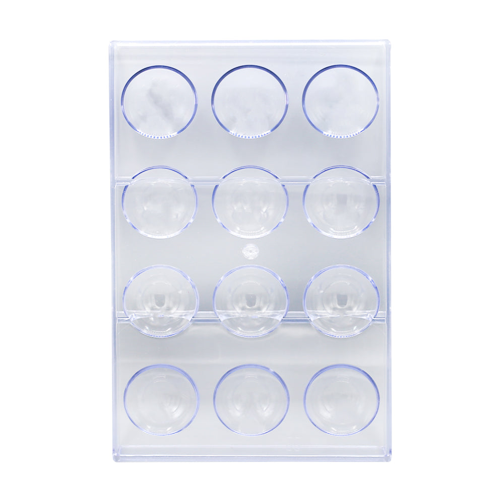 Round Acrylic Chocolate & Candy Mold 12 Cavity