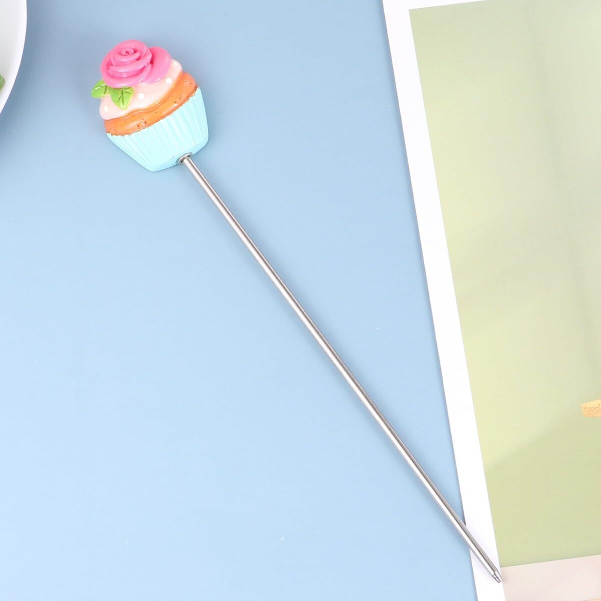 Rose Topping Cake Tester Stainless Steel With Plastic Handle