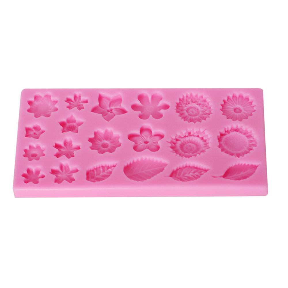 Different Design Flower Silicone Fondant Mold 20 Cavity