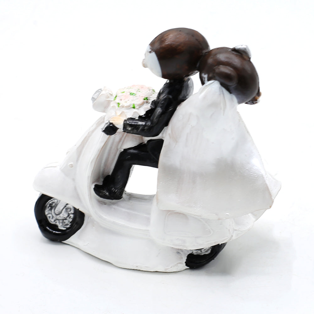 Just Married Bride And Groom On Scooter Cake Topper