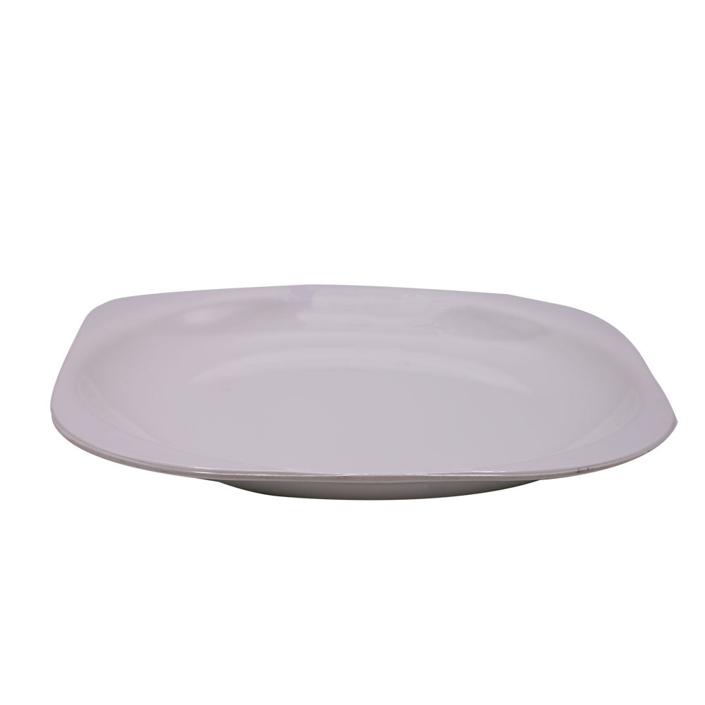 Square Melamine Dinner Plate White Large