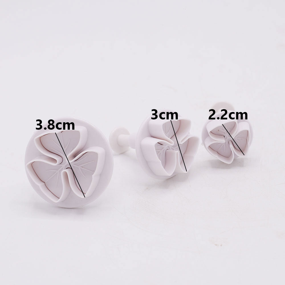 3 Petal Leaf Fondant Plunger Cutter 3Pcs Set