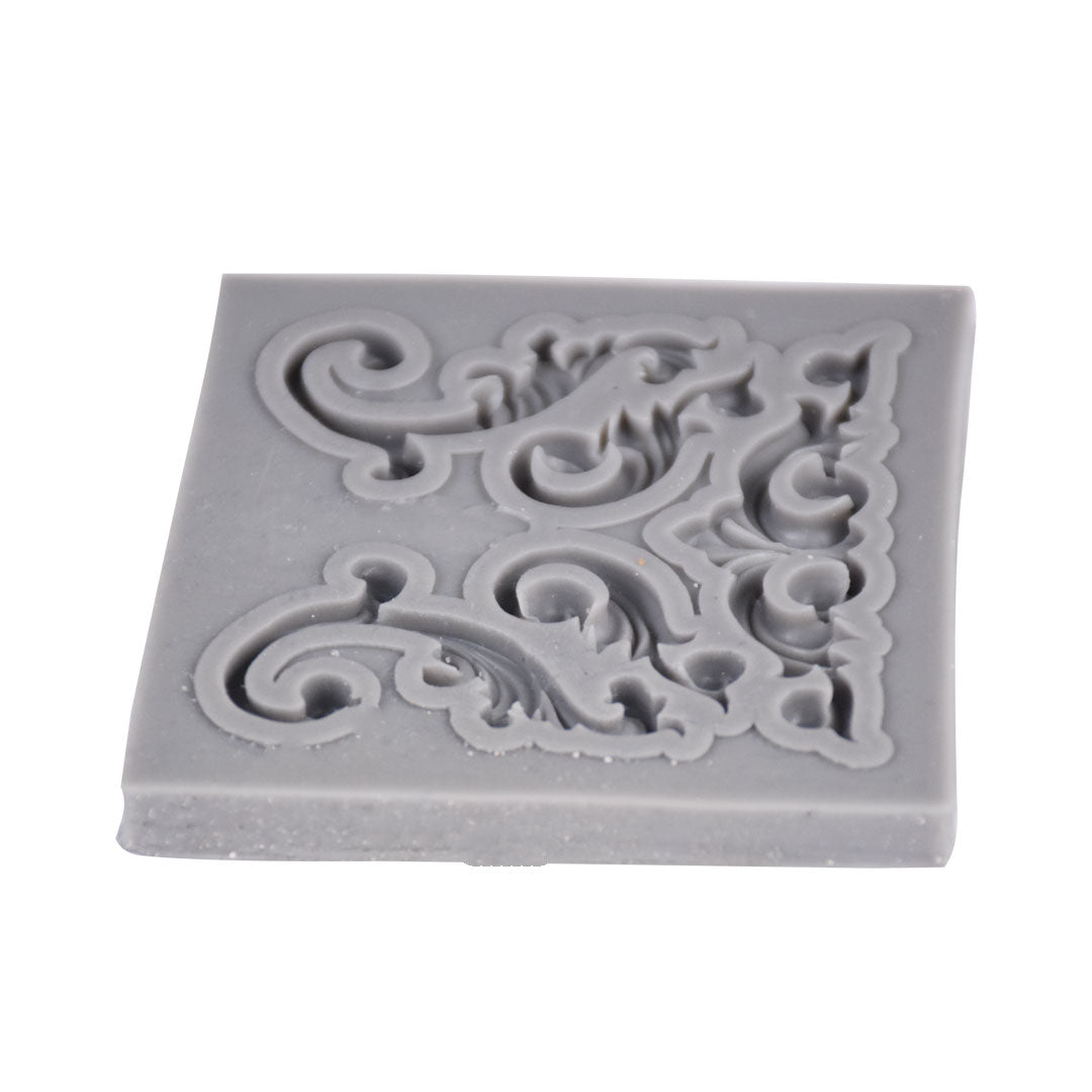 Square Vintage Baroque Silicone Fondant Mold
