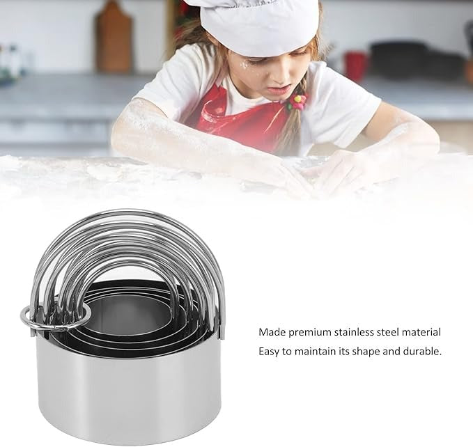 Round Cookie Cutter With Steel Handle 5pcs Set