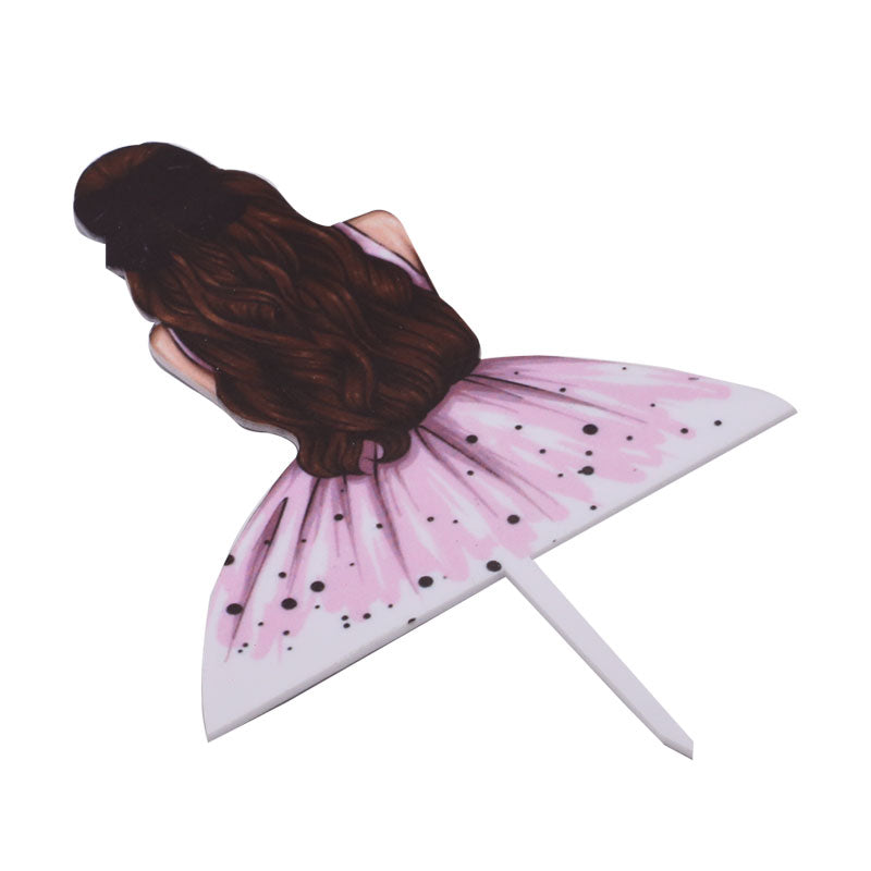 Girl Hair Cake Topper Design 3
