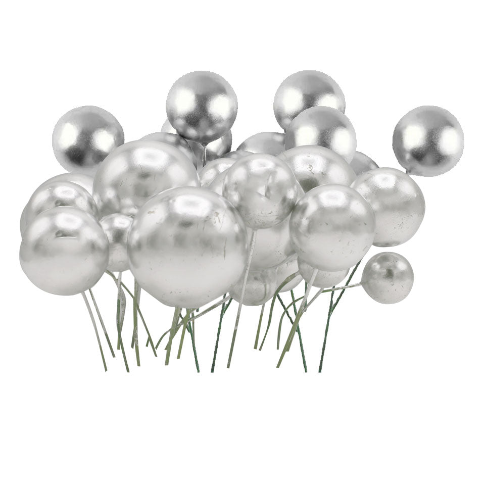 Artificial Silver Faux Ball Topper 20Pcs Set