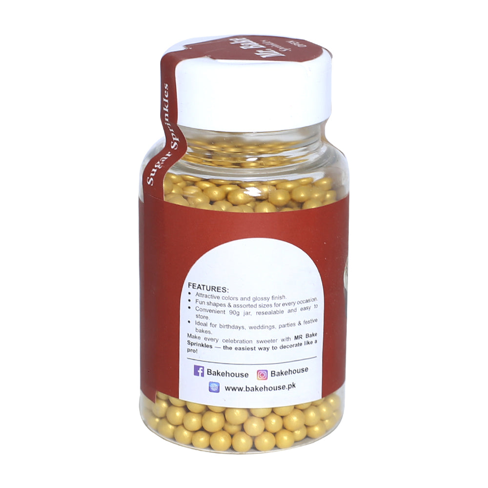 MR Bake Golden Shade 02 Pearls Sprinkles – 90g Jar