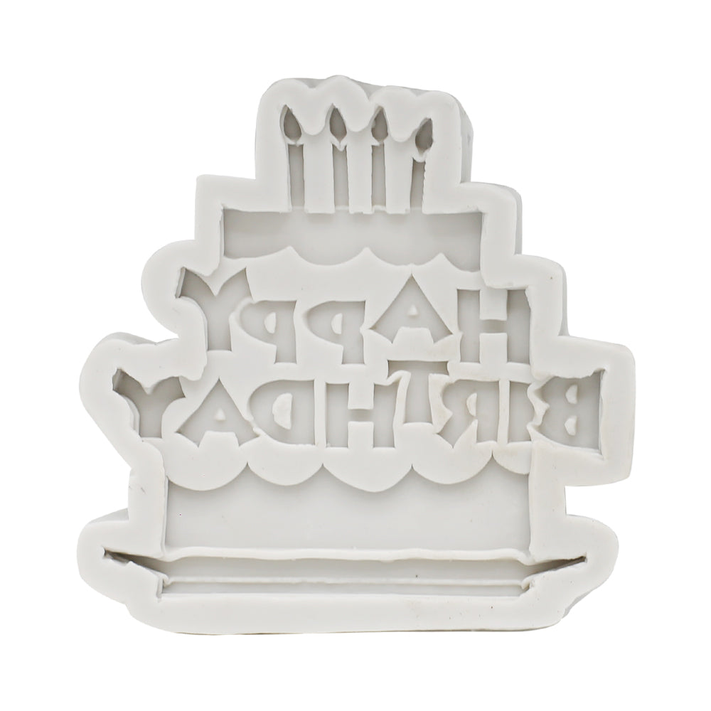 Happy Birthday Cake Silicone Fondant Mold