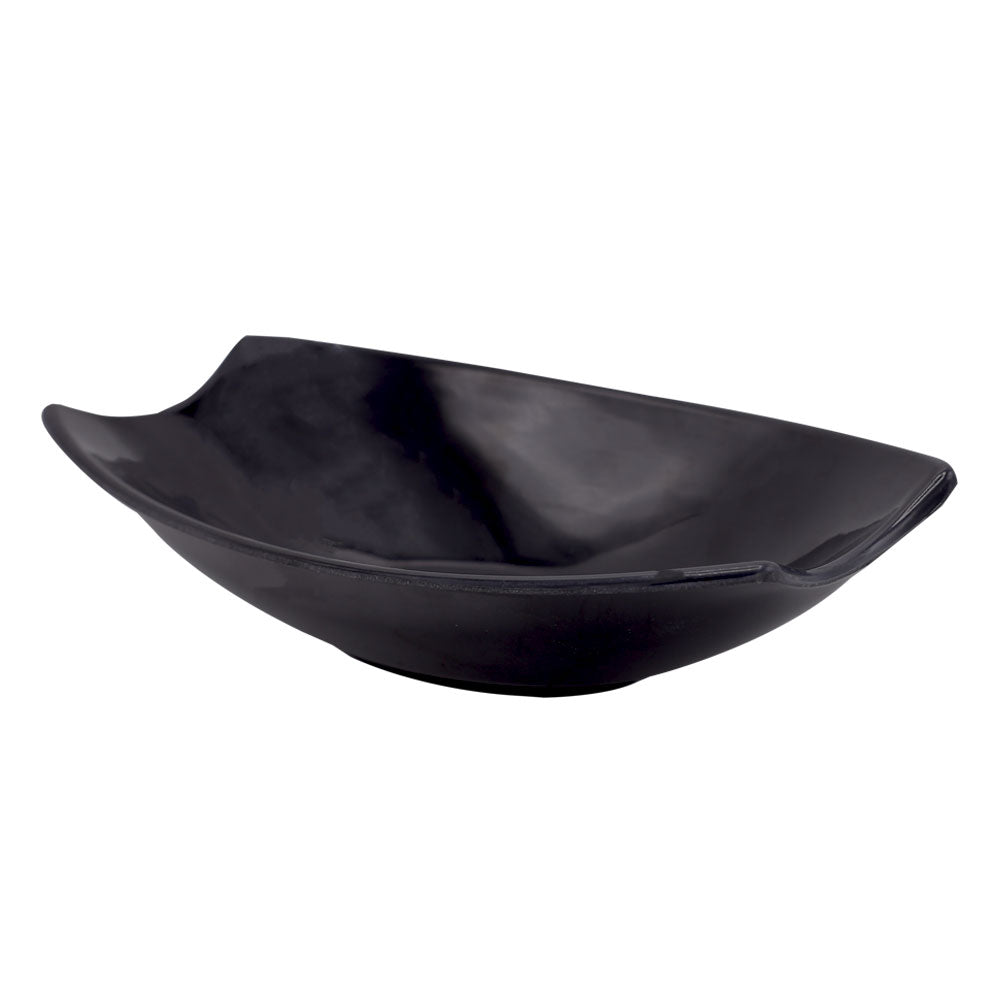 Melamine Snack Serving Dish Black