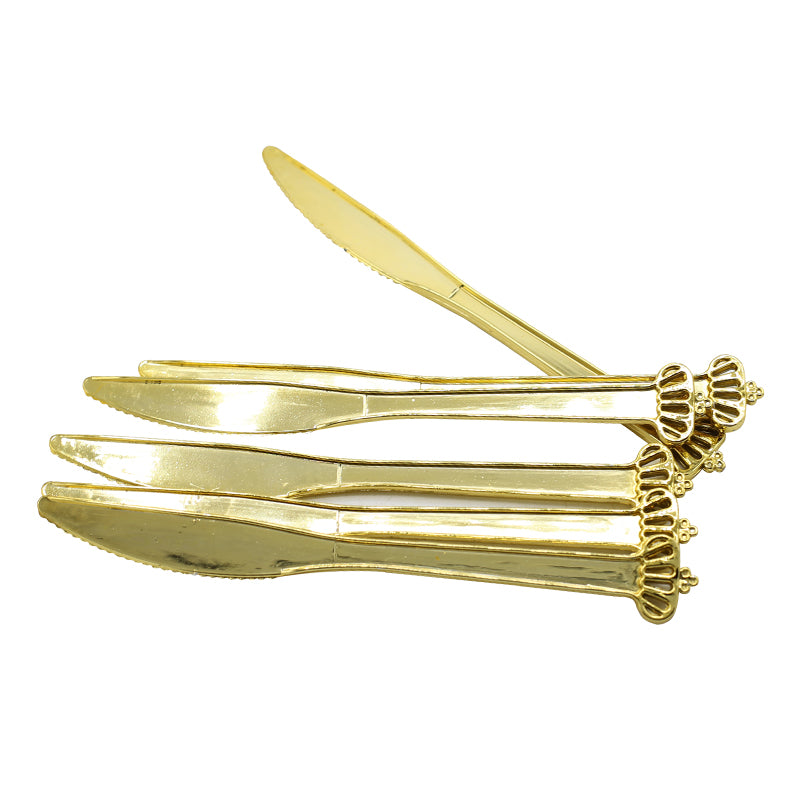 Party Goods Crown Knife 6Pcs Set Golden