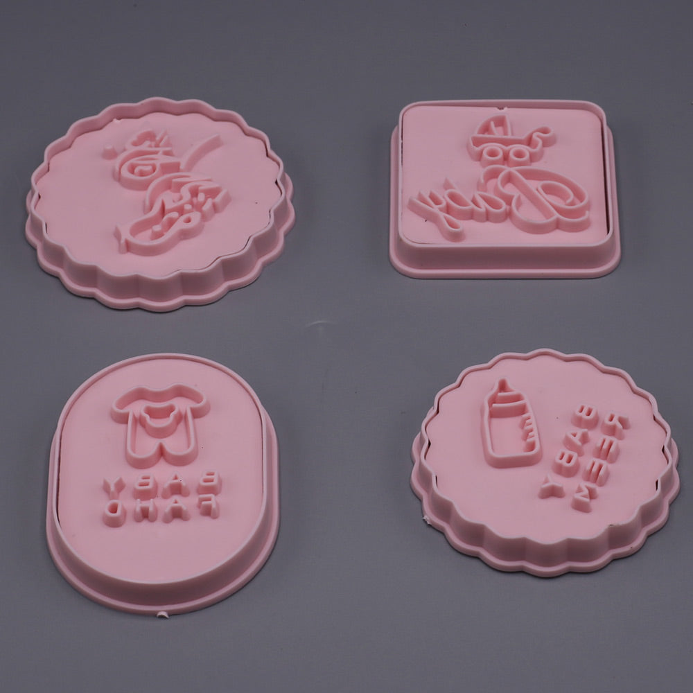 Baby Shower Fondant And Cookie Cutter 4Pcs Set Plastic