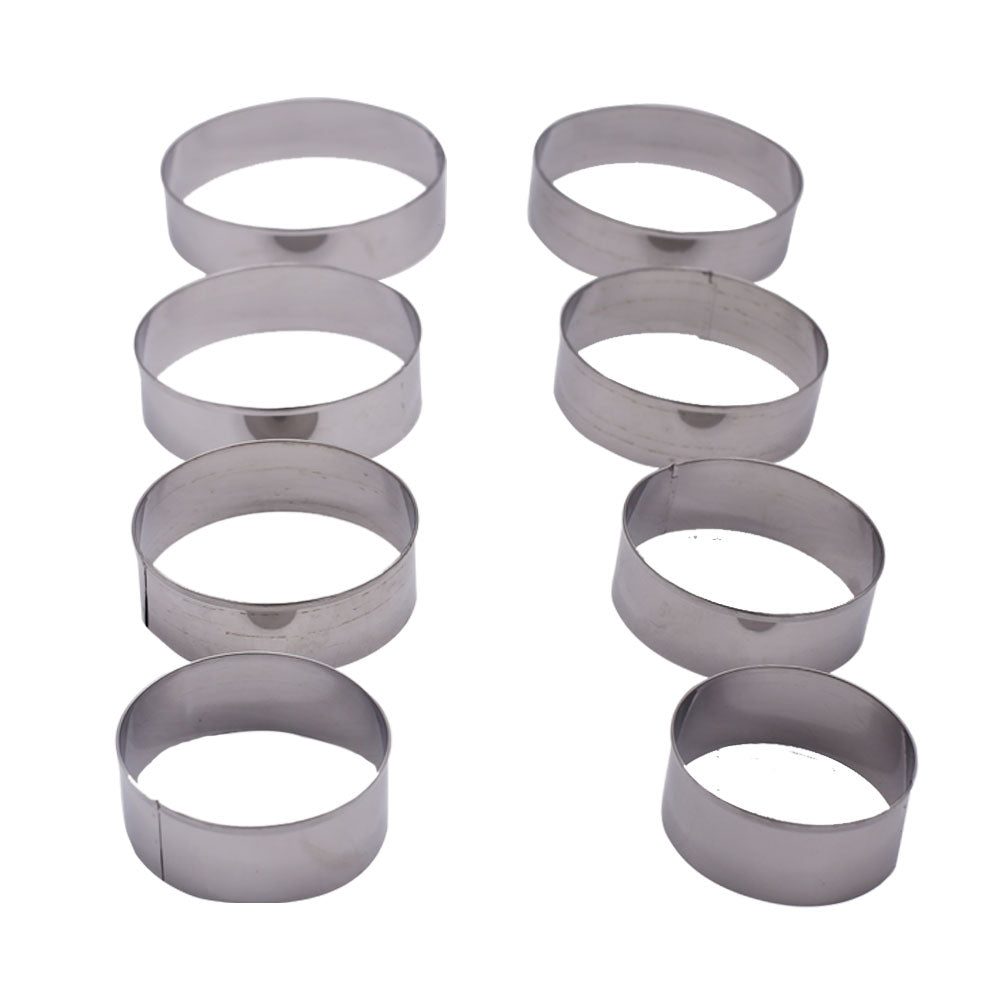 Round Cookie & Fondant Cutter Stainless Steel 8Pcs Set