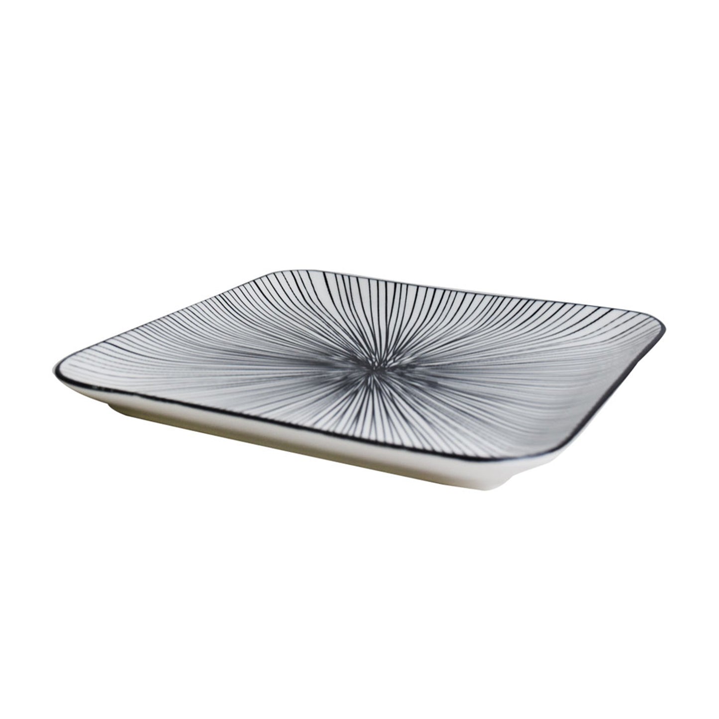 Danny Home Porcelain Black lining Square Flat Plate Small