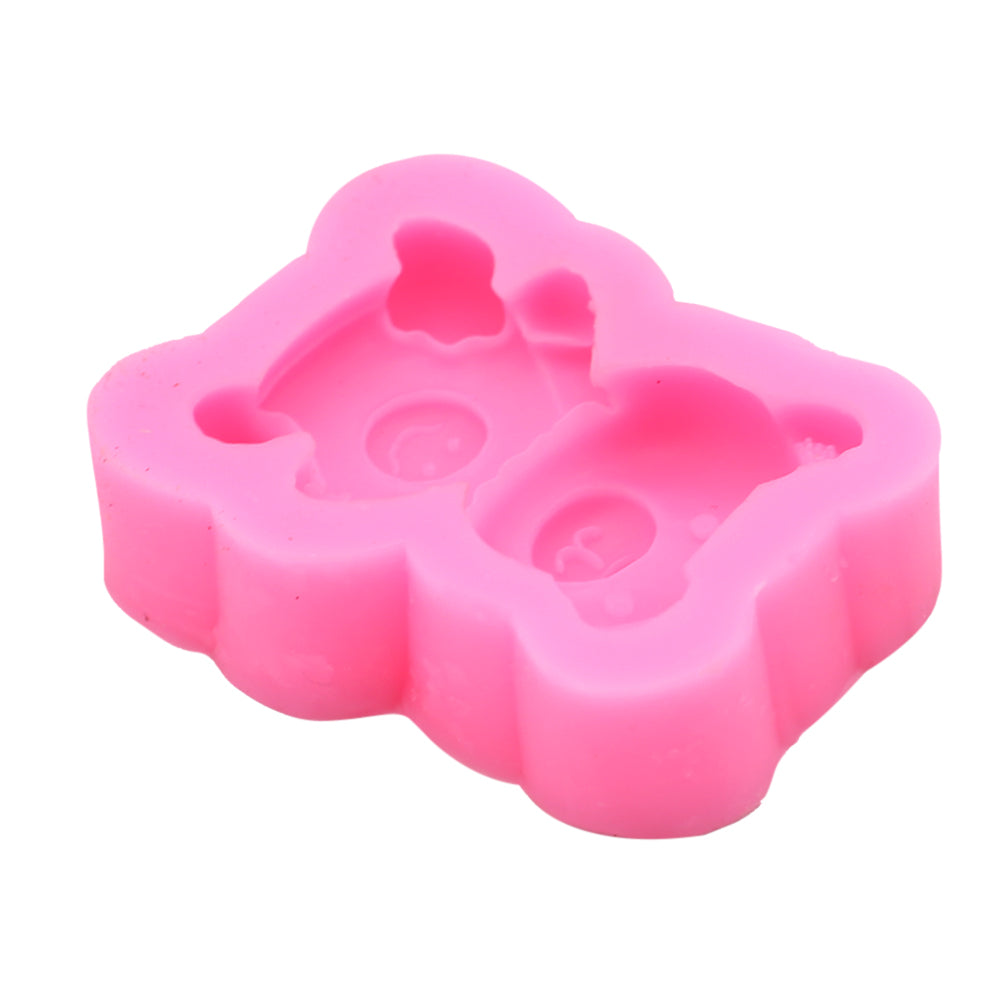 Teddy Bear With Emoji Silicone Fondant Mold