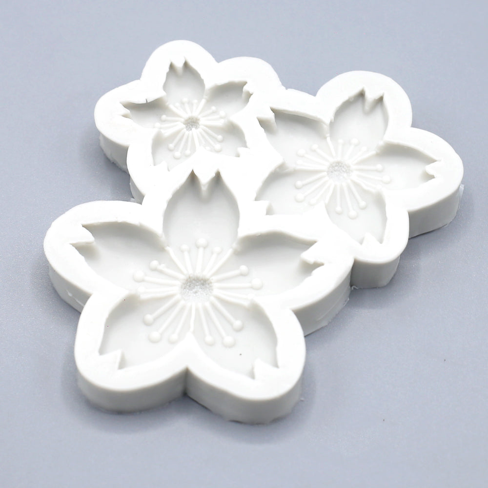 5 Petal Blossom Silicone Fondant Mold 3 Cavity