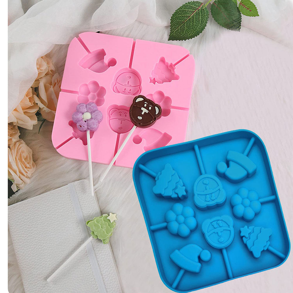Christmas Theme Lollipop Mold 8 Cavity