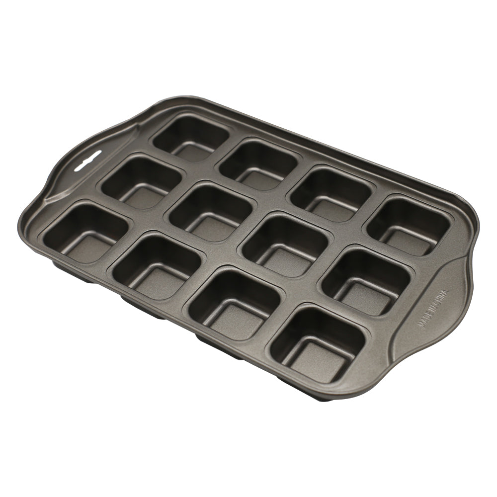Square Shape Mini Cheese Cake Pan 12 Cavity Non Stick