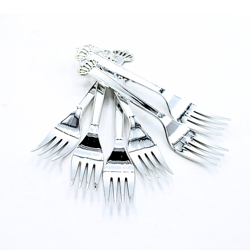 Party Goods Crown Fork 6Pcs Set Silver