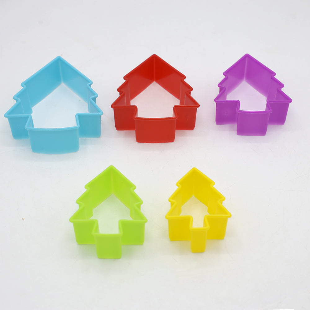 Colorful Tree 5 Pcs Plastic Cookie Cutter