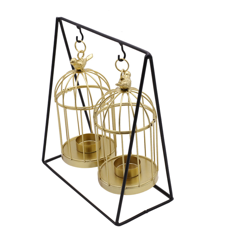 Candle Holder Bird Cage Candle Stand 2 Pcs