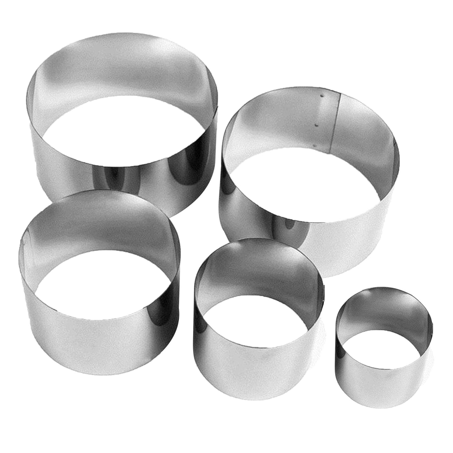 Round Cake Ring 5 Pcs Set Stainless steel Small
