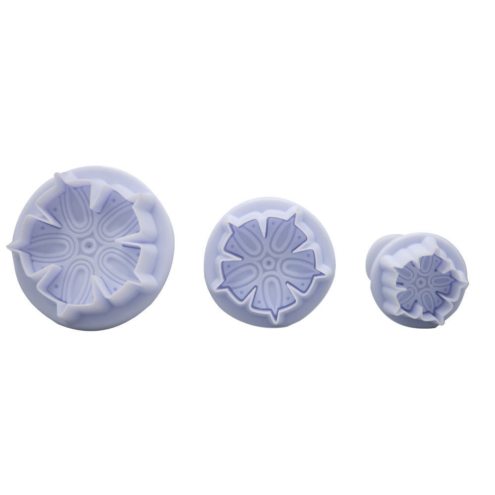 5 Petal Flower With Dot Design Plunger 3Pcs Set