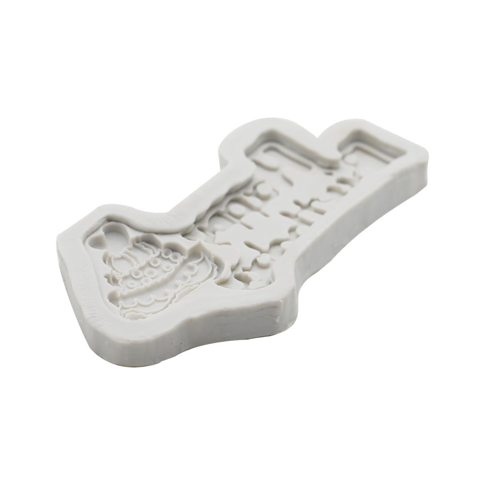 Happy Birthday With Heart Cake Design Silicone Fondant Mold