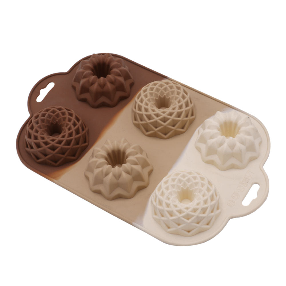 2 Design Mini Bundt Silicone Mold 6 Cavity