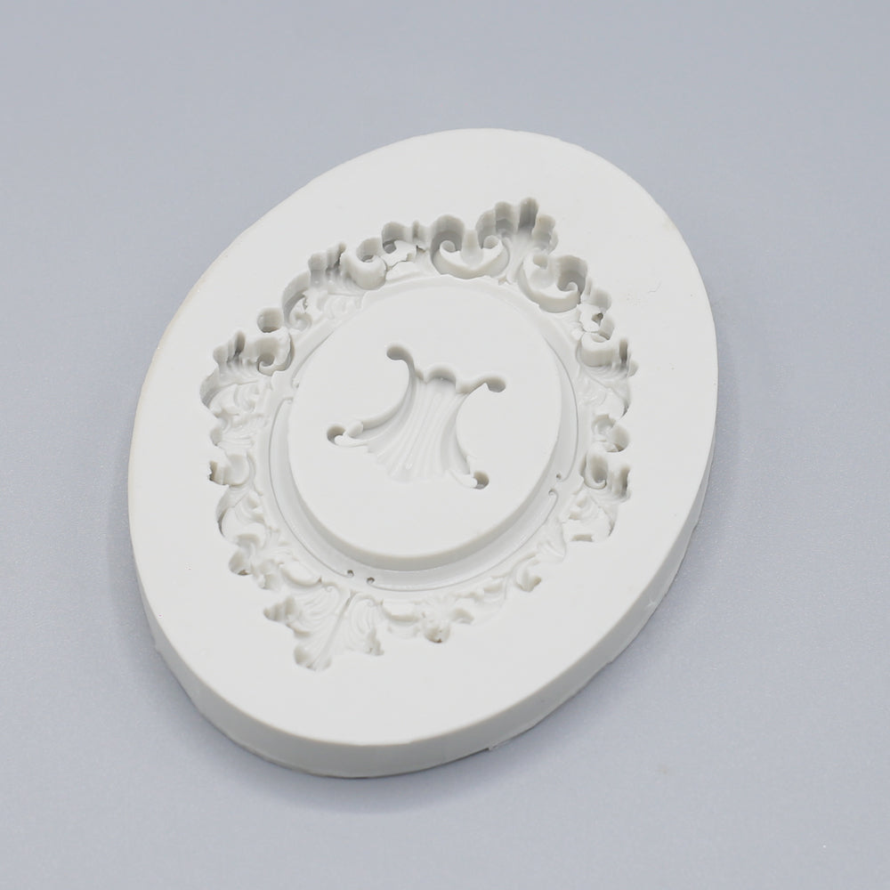 Oval Frame Silicone Fondant Mold  2 Cavity