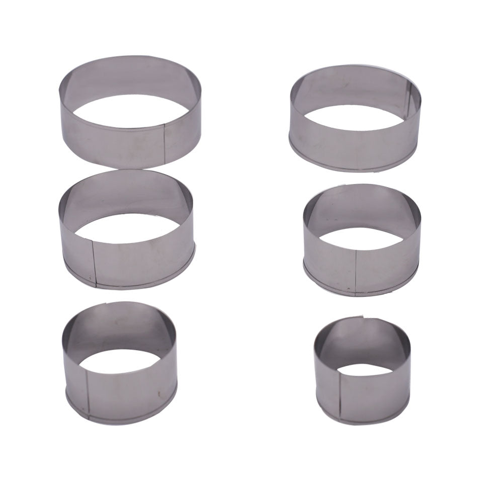 6Pcs Set Round Cookie And Fondant Cutter Stainless Steel