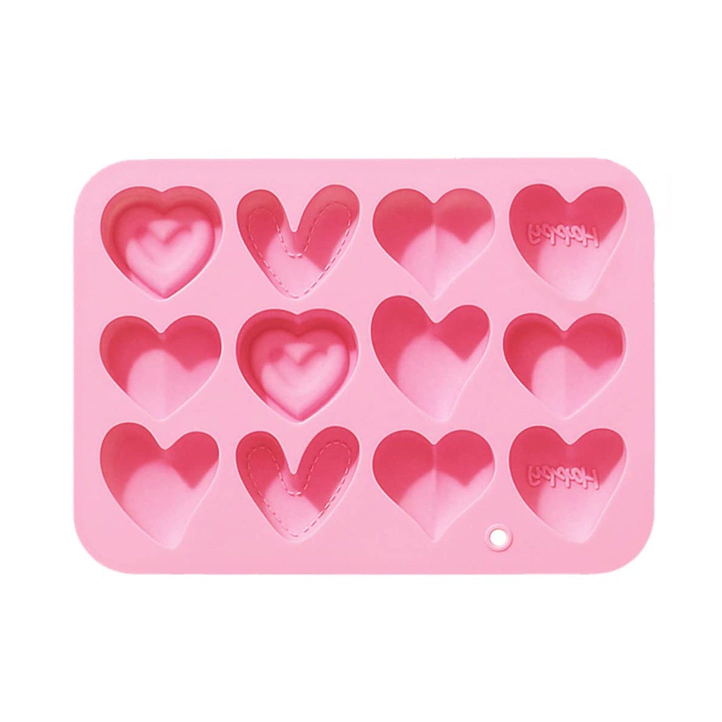Mult Design Hearts Silicone Fondant & Chocolate Mold 12 Cavity