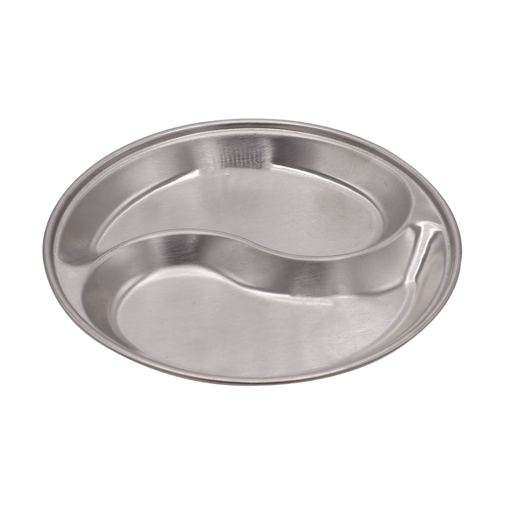 Korean Traditional Silver Barbecue Dipping Disc Round 2 Portions Small