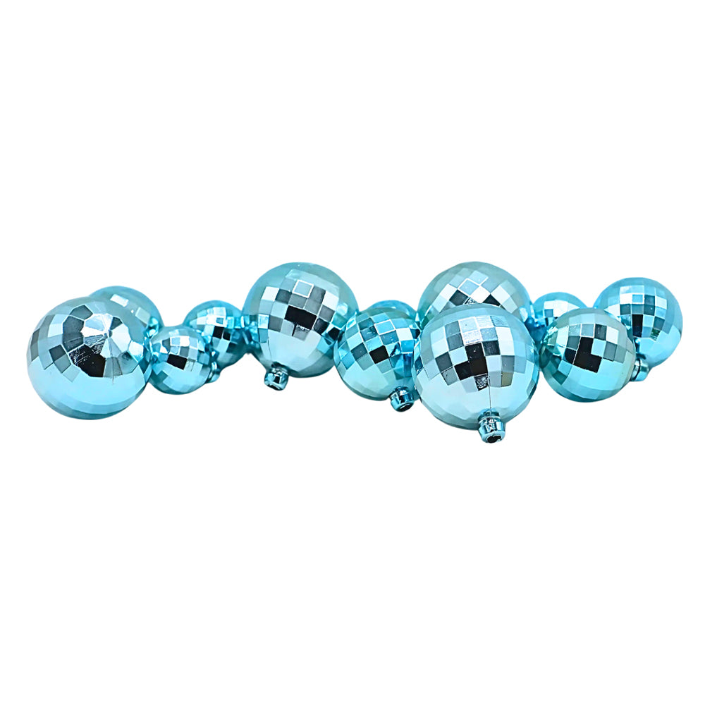 Artificial Vintage Blue Ball Cake Topper 12Pcs Set
