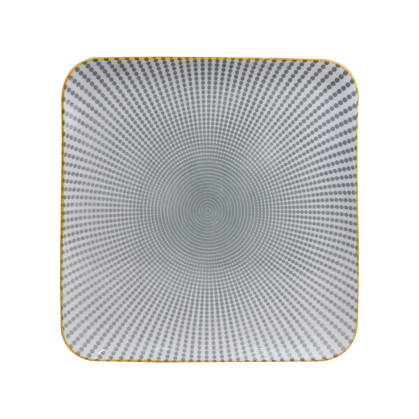 Danny Home Porcelain Grey Dotline Square Flat Plate Small