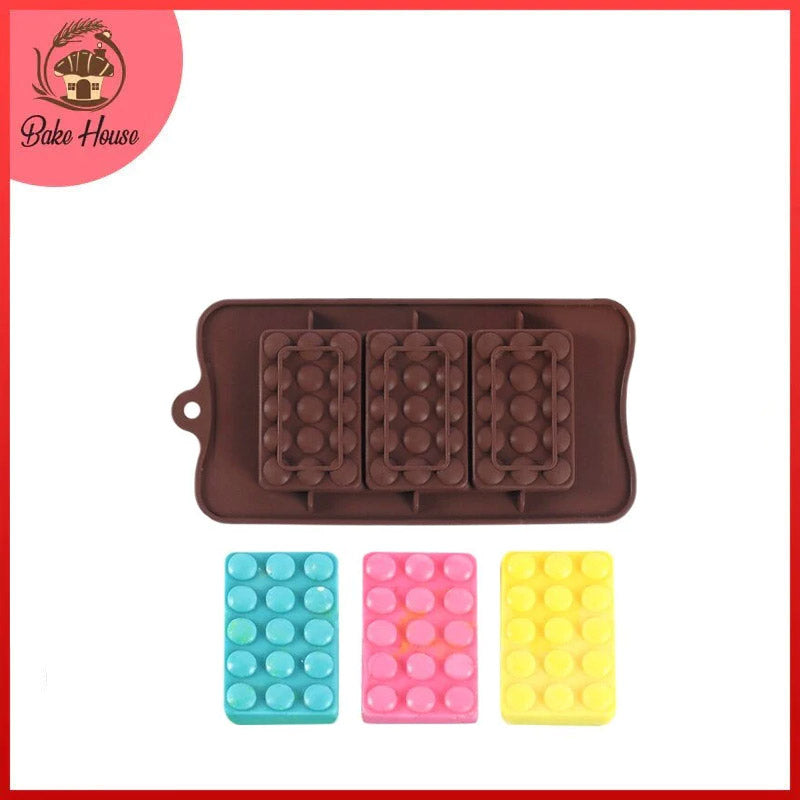 3 Cavity Round Doted Silicone Chocolate Bar Mold