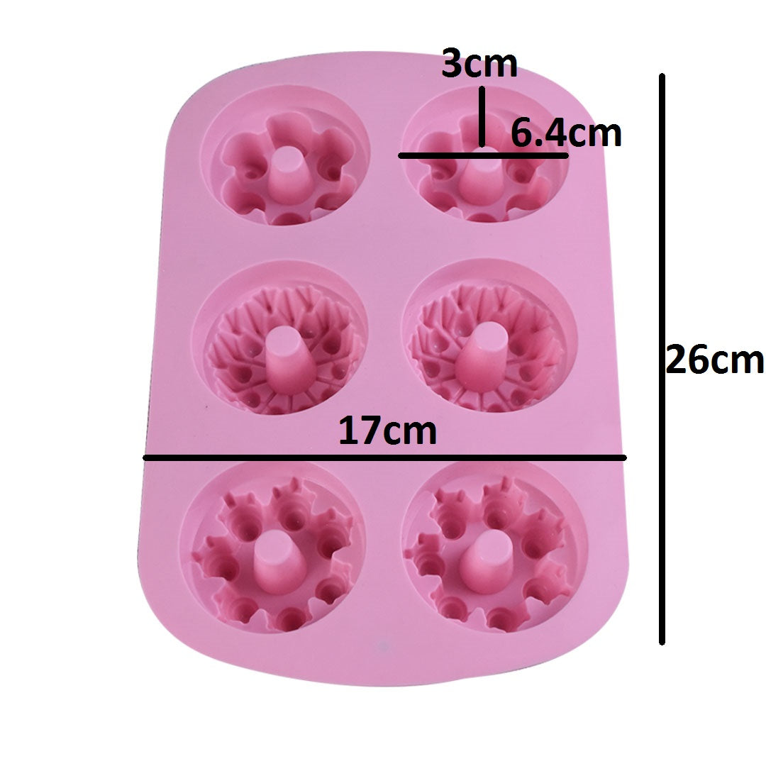 3 Different Designs Fancy Mini Bundt Silicone Mold 6 Cavity