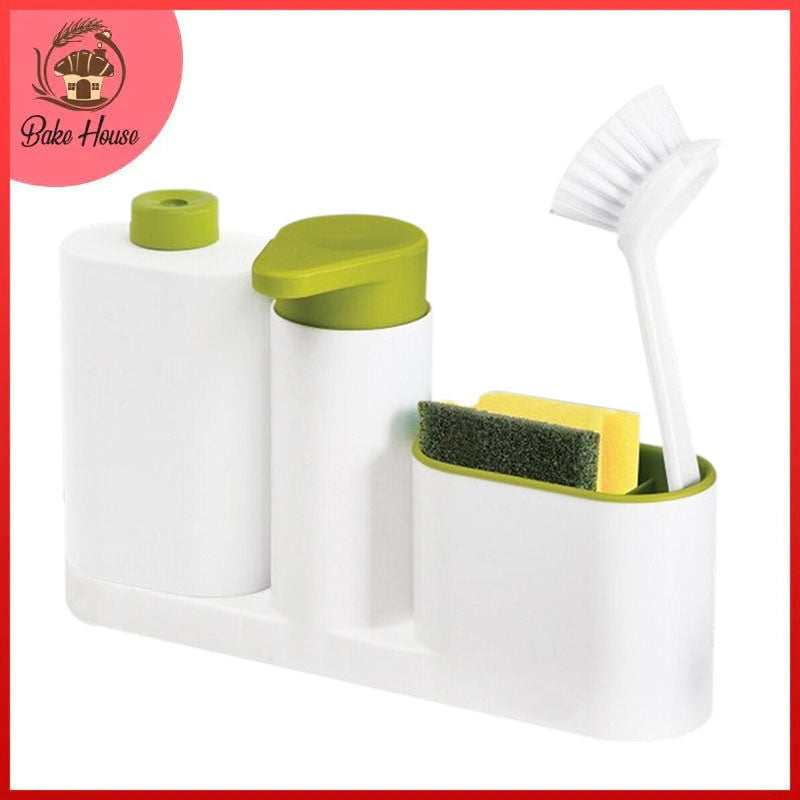 3 In 1 Multifunctional Sink Tidy Plastic Caddy Sponge Holder