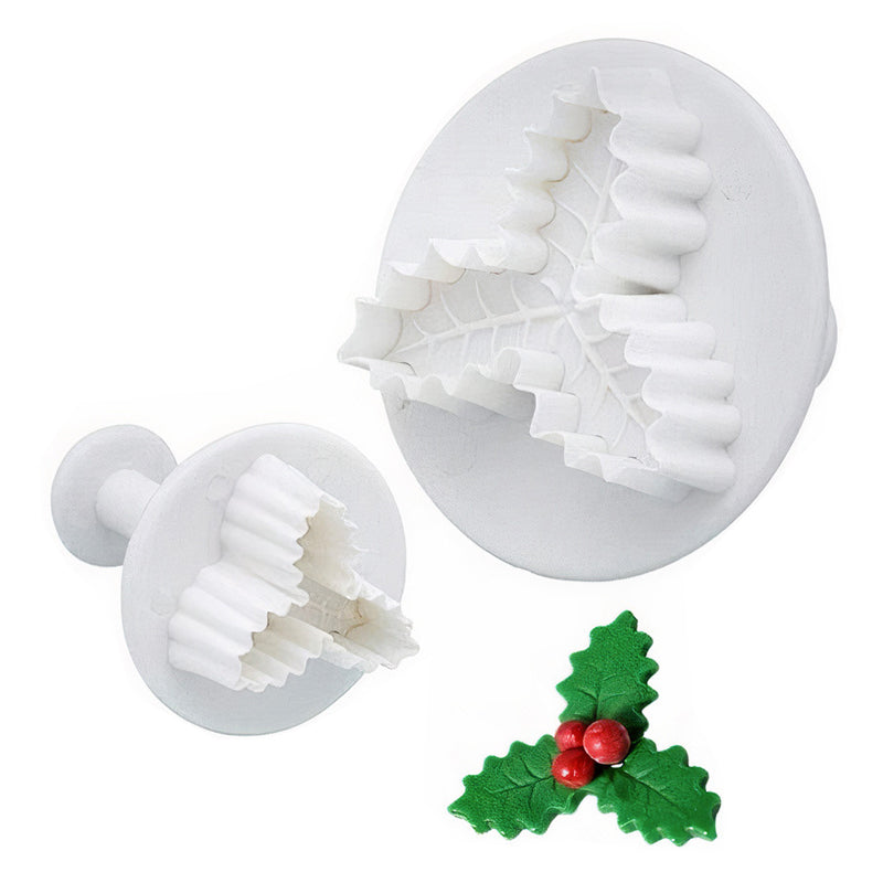 3 Petal Leaf Fondant Plunger Cutter 2Pcs Set Plastic